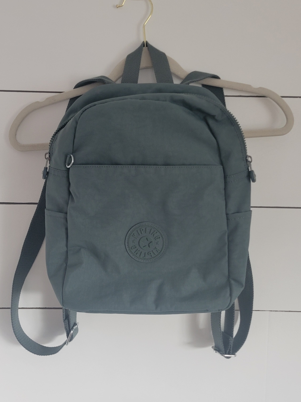 Kipling Slate Green Mini Nylon Backpack